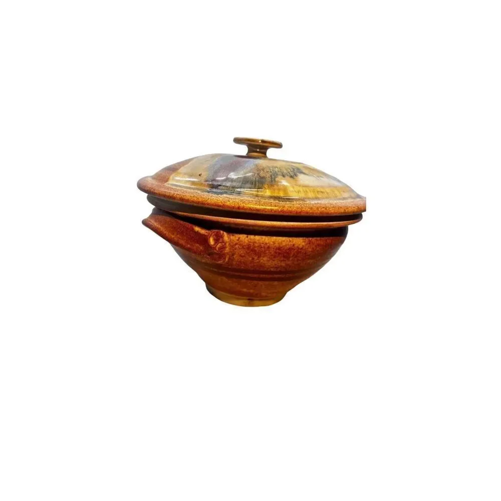 Studio Art Ceramic Platter by Walt Glass, Vintage Bowl With Lid